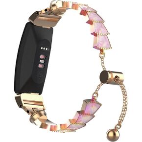 Wongeto Compatible with Fitbit Inspire 2 Bands/Inspire HR Bands for Women Girls, Slim Dressy Metal Bracelet Replacement Straps for Fitbit Inspire 2 / Inspire HR Smart Watch