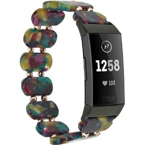 Wongeto متوافق مع Fitbit Charge 4/ Fitbit Charge 3/ Charge3 SE، حزام قابل للتمدد على شكل سلحفاة للنساء وسوار معصم بديل مقاوم للماء مع وسائل للرجال والنساء