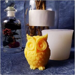 Busi 3D Owl Handmade Resin Molds for Plaster Soy Aroma Wax Soap Mould Candle Mold Silicone Mold for Candle Making DIY