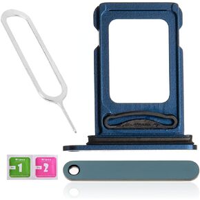 for iPhone 12 Pro Max Dual SIM Card Tray Slot Holder Replacement for iPhone 12 Pro Max Nano Dual SIM Card Tray with Waterproof Rubber Ring and Sim Card Tray Open Eject Pin (Pacific Blue)