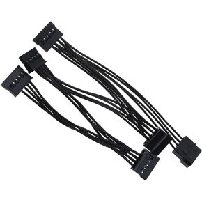 The Lord of the Tools 4 Pin IDE Molex to 15 Pin SATA Power Supply Cable 4 Pin IDE Male to 5 X 15 Pin SATA Female Power Splitter Cable 18AWG for Hard Drives/Optical Drives
