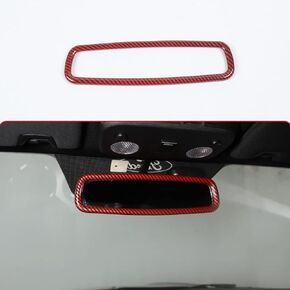 RT-TCZ Rearview Mirror Cover Trim Frame Interior Decoration Accessories for Ford F150 2015+, for Ford Mustang 2009-2022,for Ford Bronco 2021+,for Ford Bronco Sport 2021+(Carbon Fiber Grain)