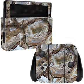 MightySkins Skin Compatible with Nintendo Switch - Brown Marble | Protective, Durable, and Unique Vinyl Decal wrap Cover | Easy to Apply, Remove, and Change Styles | Made in The USA