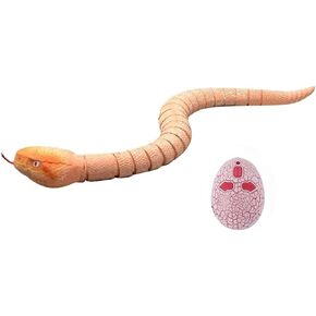 RC Realistic Snake Toy - Fast Moving Infrared Remote Control Rattlesnake, USB Charge, Orange - Fun Prank for Kids