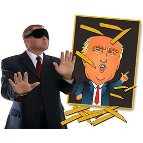 Pin The Toupee on Trump Party Game – Donald Trump Gag Gift Funny Political Gifts Free Blindfold Mask White Elephant Ideas Secret Santa Weird Trump Gifts Political Novelty Gifts Republican Democrat