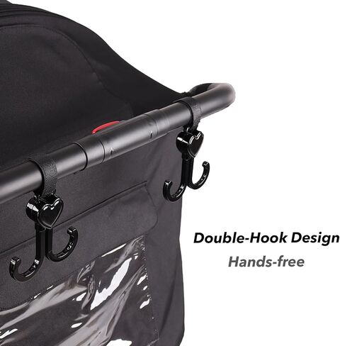 Stroller Snack Tray with Stroller Cup Holder and Phone Holder，3 in 1 Universal Stroller Snack Tray and 2 Stroller Hooks，Removable Clip Hook Stroller Accessories for Stroller Bumper Bar in Saudi Arabia