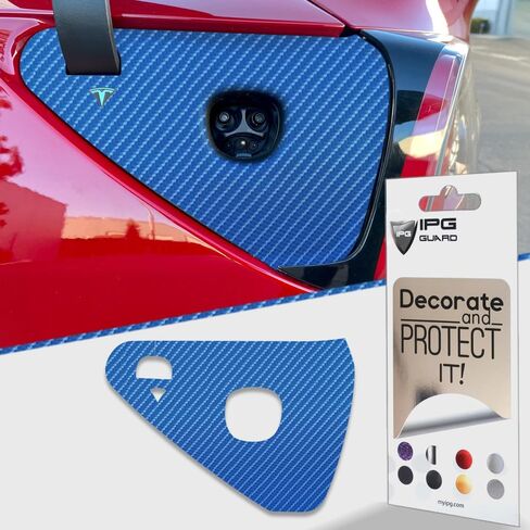 IPG for Tesla Model 3 - Model Y Charge Port 2021-23 Wrap Decals Stickers - Emblem Do it Yourself Stickers Set Personalize Your Model 3-Y (Black Carbon Fiber) in Saudi Arabia