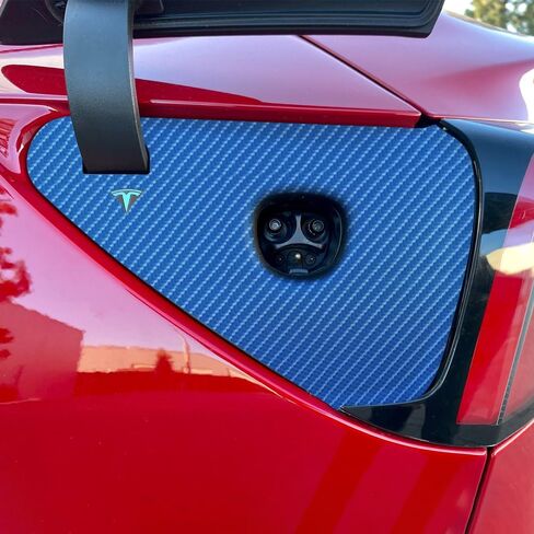 IPG for Tesla Model 3 - Model Y Charge Port 2021-23 Wrap Decals Stickers - Emblem Do it Yourself Stickers Set Personalize Your Model 3-Y (Black Carbon Fiber) in Saudi Arabia