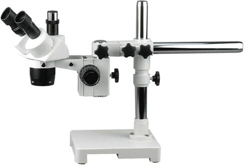 مجهر ستيريو ثلاثي العينيات من AmScope SW-3T13X، عدسات WH10x، تكبير 5X/10X/15X/30X، هدف 1X/3X، حامل ذراع واحد، يتضمن عدسة بارلو 0.5X in Saudi Arabia