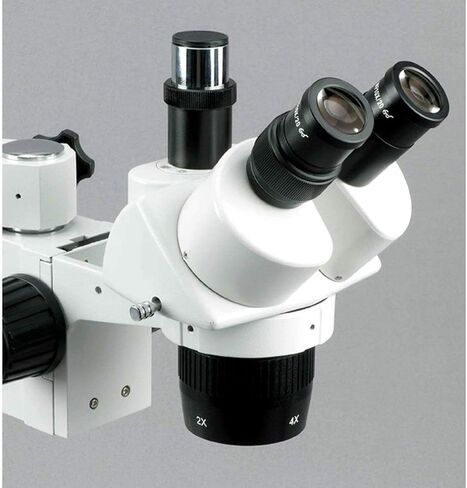 مجهر ستيريو ثلاثي العينيات من AmScope SW-3T13X، عدسات WH10x، تكبير 5X/10X/15X/30X، هدف 1X/3X، حامل ذراع واحد، يتضمن عدسة بارلو 0.5X in Saudi Arabia