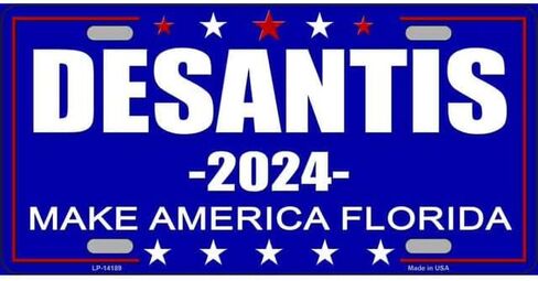 لوحة ترخيص السيارة Ron Desantis President 2024 Make America Florida مصنوعة في الولايات المتحدة الأمريكية بواسطة أمريكيين من أجل الأمريكيين in Saudi Arabia
