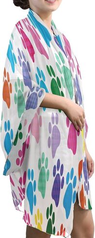 Fashion Colorful Dog Paw Print Chiffon Long Scarf Shawl Wrap in Saudi Arabia