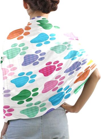 Fashion Colorful Dog Paw Print Chiffon Long Scarf Shawl Wrap in Saudi Arabia