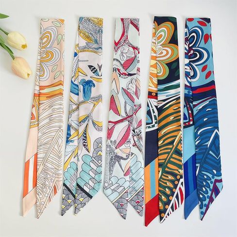 8 Pack Purse Scarf for Bags Silk Head Scarf for Hair Handbag Women Scarfs Band Hair Neck Scarves Fashion Gifts,18-2 in Kuwait