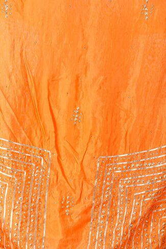 Silk Dupatta From Amritsar with Gota Patti, Floral Beads and Velvet Tassels on Edges in Saudi Arabia