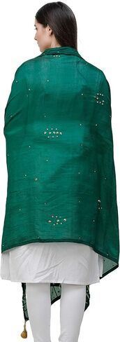 Silk Dupatta From Amritsar with Gota Patti, Floral Beads and Velvet Tassels on Edges in Saudi Arabia