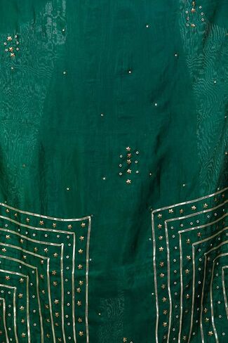 Silk Dupatta From Amritsar with Gota Patti, Floral Beads and Velvet Tassels on Edges in Saudi Arabia
