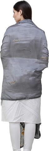 Silk Dupatta From Amritsar with Gota Patti, Floral Beads and Velvet Tassels on Edges in Saudi Arabia