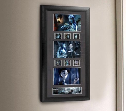 Tim Burton's Corpse Bride - عرض فني جداري ثلاثي مؤطر مقاس 11 بوصة × 20 بوصة من FilmCells - يضم ستة (6x) مشابك أفلام مقاس 35 مم - إصدار محدود مرخص رسميًا للتحصيل in Saudi Arabia