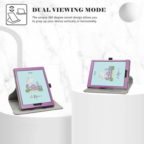 LiuShan متوافق مع حافظة BOOX Tab Mini C الدوارة، غطاء من البولي يوريثان بحامل يدور 360 درجة لجهاز تابلت BOOX Tab Mini C مقاس 7.8 بوصة (لا يناسب الأجهزة اللوحية الأخرى)، أرجواني in Kuwait