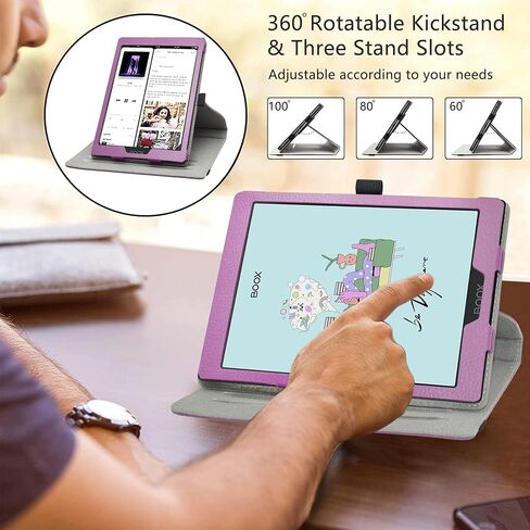 LiuShan متوافق مع حافظة BOOX Tab Mini C الدوارة، غطاء من البولي يوريثان بحامل يدور 360 درجة لجهاز تابلت BOOX Tab Mini C مقاس 7.8 بوصة (لا يناسب الأجهزة اللوحية الأخرى)، أرجواني in Kuwait
