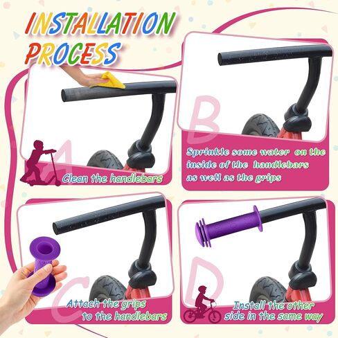 Bike Handle Grips - Non-Slip Rubber Bicycle Handlebar Grips for Kids Girls Boys Bikes, Mountain Bikes, Road Bikes, Beach Cruiser Bikes, Scooters (Purple) in Saudi Arabia