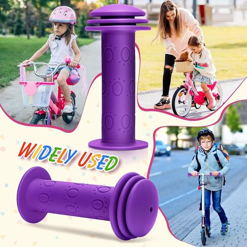 Bike Handle Grips - Non-Slip Rubber Bicycle Handlebar Grips for Kids Girls Boys Bikes, Mountain Bikes, Road Bikes, Beach Cruiser Bikes, Scooters (Purple) in Saudi Arabia