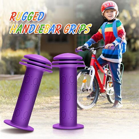 Bike Handle Grips - Non-Slip Rubber Bicycle Handlebar Grips for Kids Girls Boys Bikes, Mountain Bikes, Road Bikes, Beach Cruiser Bikes, Scooters (Purple) in Saudi Arabia