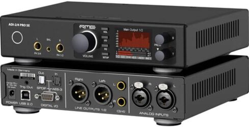 RME ADI-2/4 Pro SE 2-AD/4-DA 768 كيلو هرتز، حزمة محول عالي الأداء (الإصدار الأسود) مع سماعات رأس AKG K240 Studio Pro وكابل XLR-XLR in Saudi Arabia