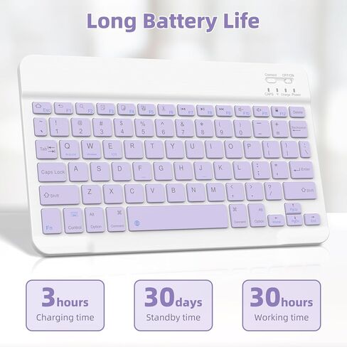 حافظة GOOJODOQ الجيل العاشر مع لوحة مفاتيح، iPad 10th Gen 10.9 بوصة 2022 حافظة دوارة ولوحة مفاتيح بلوتوث قابلة للفصل مع حامل أقلام لإصدار 10.9 بوصة 2022 A2696 A2757 A2777-Purple in Kuwait