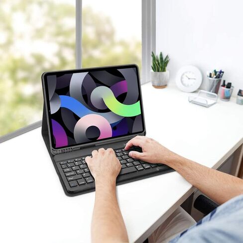 حافظة لوحة مفاتيح لجهاز iPad Pro 11 بوصة (الجيل الرابع 2022)، حافظة iPad Air الجيل الخامس/الرابع مع لوحة مفاتيح، حافظة لوحة مفاتيح لجهاز iPad Pro 11 بوصة 2021 (الجيل الثالث)/الجيل الثاني/الأول - لوحة مفاتيح لاسلكية - حامل أقلام مدمج in Kuwait