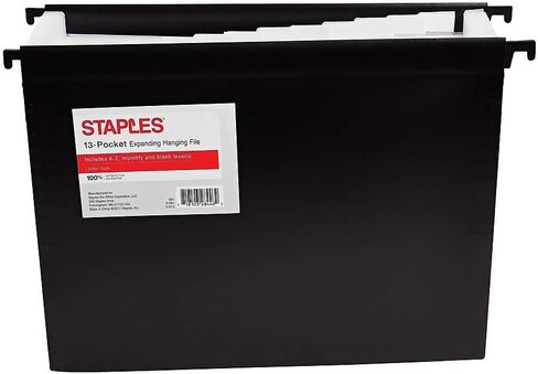 Staples 535534 Poly Expanding Hanging File Folder Jan-Dec Index Letter 12 Pocket Blk in Saudi Arabia