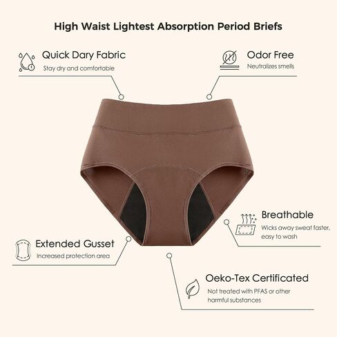 Kvitko Period Underwear for Women 3 Layers Breathable Menstrual Period Panties in Saudi Arabia
