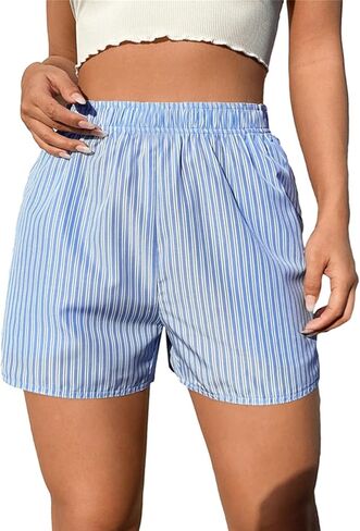 Argeousgor النساء Y2k صالة السراويل شريط طباعة زر الجبهة سراويل بوكسر منخفضة الخصر بيجامة قيعان ملابس خاصة in Kuwait