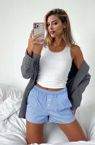 Sweetmoon Y2K Lounge Shorts Women Elastic Waist Cotton Womens Shorts Casual Womens Boxer Shorts with Pockets in Kuwait