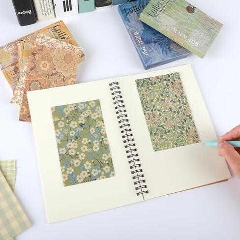 180 Sheets Vintage Flower Scrapbooking Paper 5.1 x 3.2 Inches Decorative Plant Paper Stickers Aesthetic Scrapbook Paper for Journaling DIY Craft Embellishment in Saudi Arabia