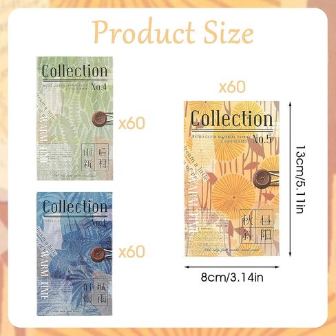 180 Sheets Vintage Flower Scrapbooking Paper 5.1 x 3.2 Inches Decorative Plant Paper Stickers Aesthetic Scrapbook Paper for Journaling DIY Craft Embellishment in Saudi Arabia