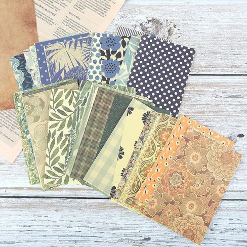 180 Sheets Vintage Flower Scrapbooking Paper 5.1 x 3.2 Inches Decorative Plant Paper Stickers Aesthetic Scrapbook Paper for Journaling DIY Craft Embellishment in Saudi Arabia