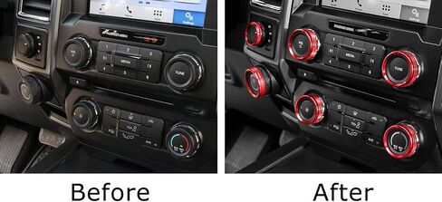 iJDMTOY 6pc Sports Blue Aluminum Air Conditioner Stereo Volume/Tune Trailer/4WD Switch Turner Ring Covers Compatible with 2016-2020 Ford F-150 in Saudi Arabia