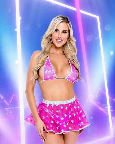 تنورة نسائية من Roma شبكية شفافة مع طباعة نجوم للمهرجانات in Kuwait