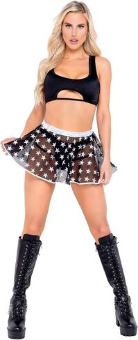 تنورة نسائية من Roma شبكية شفافة مع طباعة نجوم للمهرجانات in Kuwait