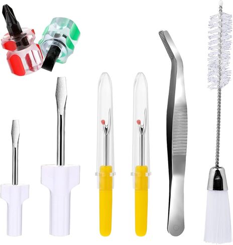 8 Pcs Sewing Machine Repair Kit Machine Sewing Cleaning Tools includeTweezers Brush Screwdrivers Seam Rippers, Sewing Machine Accessories Sewing Tools in Saudi Arabia