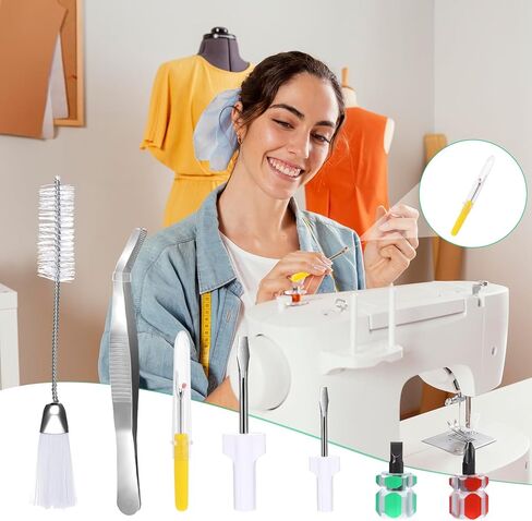 8 Pcs Sewing Machine Repair Kit Machine Sewing Cleaning Tools includeTweezers Brush Screwdrivers Seam Rippers, Sewing Machine Accessories Sewing Tools in Saudi Arabia
