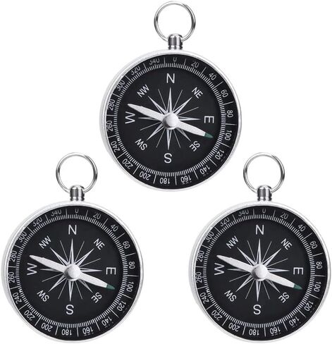 3 Pack Compass Hiking Survival Aluminum Alloy G44 Lightweight Keychain Portable Mini Outdoor Camping Wild Navigation Instrument Pocket Pointing Guide Tool Emergency Travel Kids in Saudi Arabia