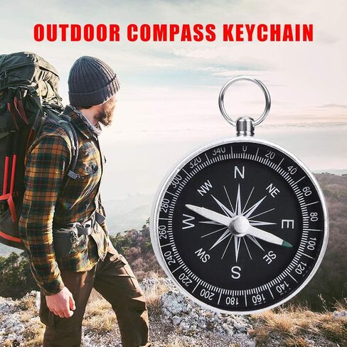 3 Pack Compass Hiking Survival Aluminum Alloy G44 Lightweight Keychain Portable Mini Outdoor Camping Wild Navigation Instrument Pocket Pointing Guide Tool Emergency Travel Kids in Saudi Arabia