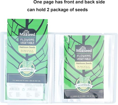 4’’x 6’’ Clear Pocket Garden Seed Storage Keeper Packet Organizer Holder 40 Sheet Protector Binder Book in Saudi Arabia