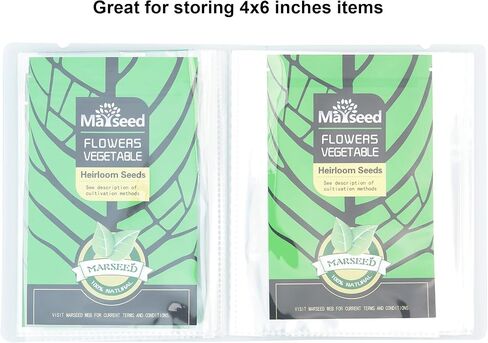 4’’x 6’’ Clear Pocket Garden Seed Storage Keeper Packet Organizer Holder 40 Sheet Protector Binder Book in Saudi Arabia