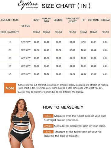 Eytino Womens Plus Size Bikini Sets High Waisted Scoop Neck Bahting Suits Two Piece Color Block Swimsuits(1X-5X) in Saudi Arabia