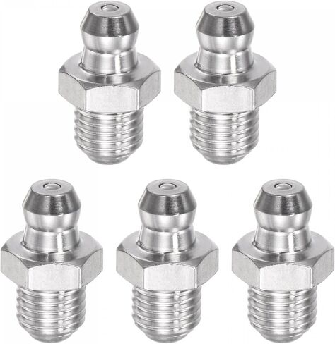 uxcell 201 Stainless Steel Straight Grease Fitting M6 x 1mm Thread Hydraulic Grease Fitting Accessories, 5Pcs in Saudi Arabia