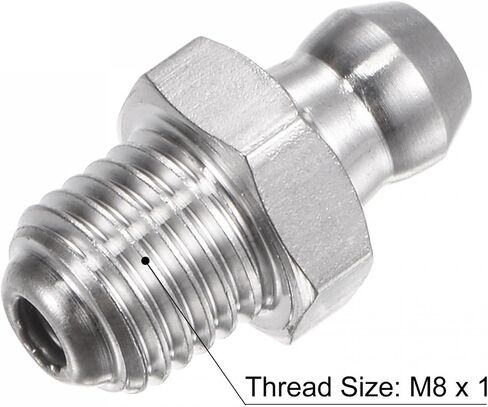 uxcell 201 Stainless Steel Straight Grease Fitting M6 x 1mm Thread Hydraulic Grease Fitting Accessories, 5Pcs in Saudi Arabia